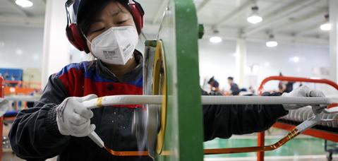 LI Hongying doing the machine insulation of KAZAK4 coil in coil line, Xi’an Alstom Yongji Electric Equipment Co., Ltd., Xayeeco, China, Feb 21, 2014 LI Hongying doing the machine insulation of KAZAK4 coil in coil line, Xi’an Alstom Yongji Electric Equipment Co., Ltd., Xayeeco, China, Feb 21, 2014